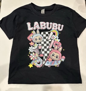 Kids XS Labubu Black Tshirt New - Picture 1 of 3