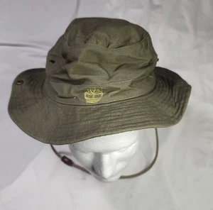 TIMBERLAND Olive Green Boonie Bucket Hat w/Strap And Side-Snaps Small/Youth EUC - Picture 1 of 5