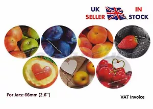 New Jam Jar Twist Off Cap Caps Lid Lids Pattern: Fruits Size: 66mm - Picture 1 of 1