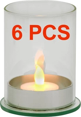 Juego de 6 candelabros votivos y candelabros de vidrio Biedermann & Sons HJ18CLC 2,75X4" Foto 1 de 4