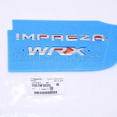 OEM GENUINO SUBARU IMPREZA WRX 2008-2014 LETRA TRASERA PLACA DE IDENTIFICACIÓN EMBLEMA 93079FG020 Foto 1 de 4
