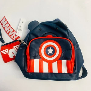 Marvel Captain America Mini Zaino con Portamonete NUOVO Orso - Foto 1 di 12