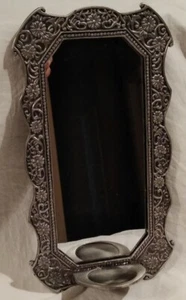 Metal Wall Mirror with Small Votive Candle Platform/Holder - Picture 1 of 3