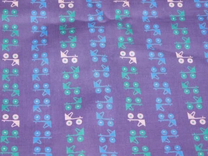 2 Yards 36 Zoll breit Vintage BAUMWOLLSTOFF Quilt lila rosa grün blau ROLLSCHUH - Bild 1 von 4