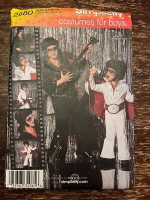 Simplicity 2880 UNCUT Sewing Pattern, Boys' Elvis Presley Costume, Size S-XL - Image 1 of 2