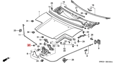 HONDA ACURA GENUINE OEM NSX Hood Stay Grommet Engine Mounts ☆ 91604-SD2-013 ☆ - Image 1 of 4