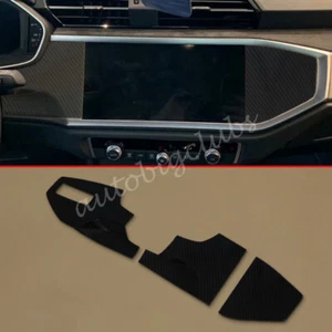 Cubierta de panel de consola central de fibra de carbono para Audi Q3 2019-2023 accesorios - Imagen 1 de 5