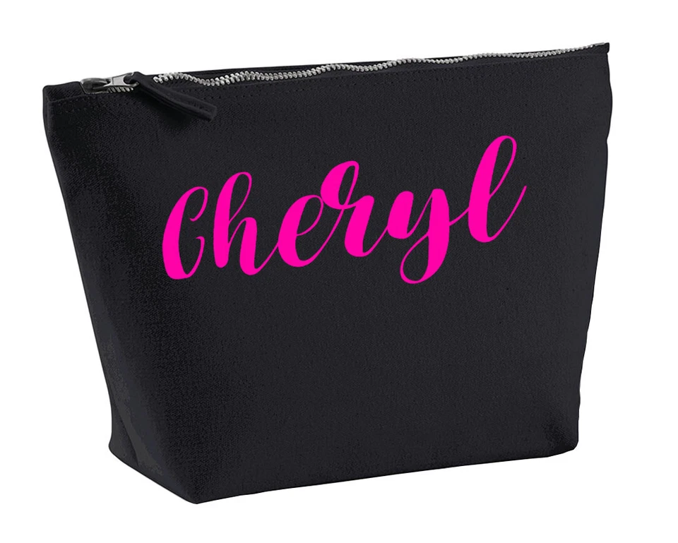 STREETSIDE SURGEONS Cheryl Personalisierte Make Up Accessoire Tasche In Schwarz Farbe Neon Pink Make Up