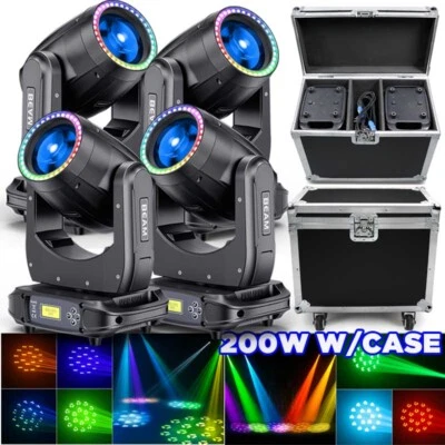 200W LED Moving Head Light RGBW Gobo Beam Stage DMX Spot Lighting DJ Disco Club - Image 1 of 4