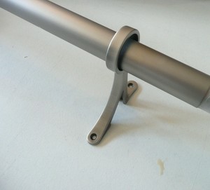 Pottery Barn Pewter 1.25 Standard Curtain Drape  Rod small 28-48" 