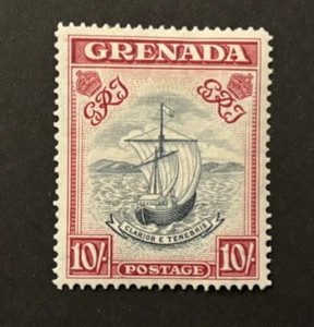 Grenada: 1938, KGVI definitive, 10/-, perforation 14 SG 163e, Mint - Picture 1 of 2