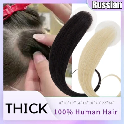 Lace Cover 100% Remy Human Hair Patches No Surgical Solution Alopecia Black - Image 1 of 4