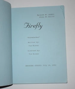 Firefly "Bushwacked" TV Script Tim Minear Shooting Script Blue Pages - Picture 1 of 6