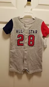NWT Carters Baby Boy "All Star 28" Snap Up Romper, Size 3M, Retail $14.00 - Picture 1 of 2