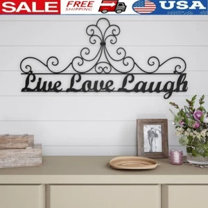 Metal Cutout Decorative Wall Sign Home Accent Decor -Live Laugh Love Farmhouse - Picture 1 of 7