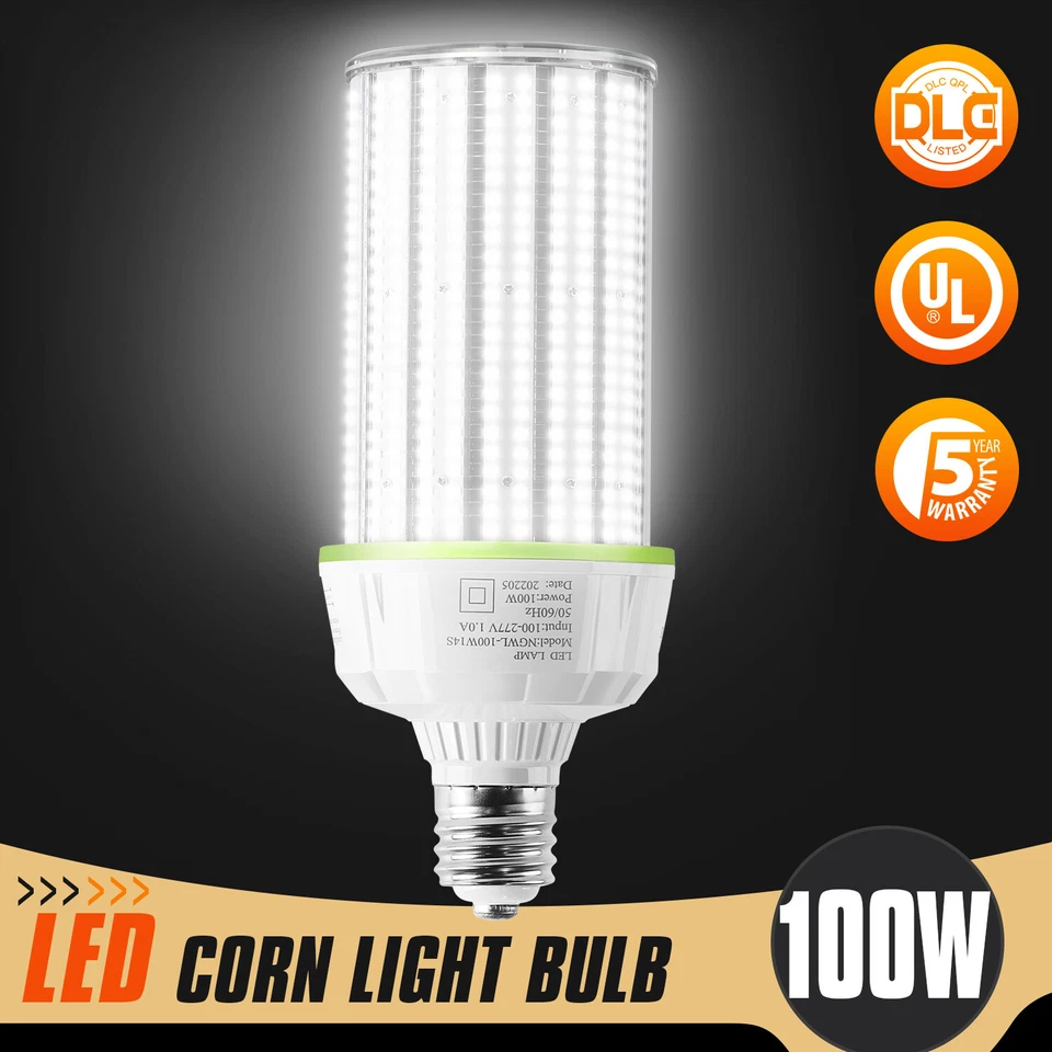 100W LED Corn Bulb E39 Mogul Base Equiv. 400W HPS/MH High Bay Corn Light 13500LM - Image 1 of 4