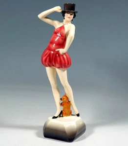 SELTENE GOLDSCHEIDER FIGUR " ZYLINDER "  TÄNZERIN  TOP-HAT  ST. DAKON   MNR:5713 - Bild 1 von 7