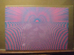 Mosaic Psycho Sun Vintage Black Light Poster 1960's Psychedelic Inv#G4678 - Picture 1 of 5