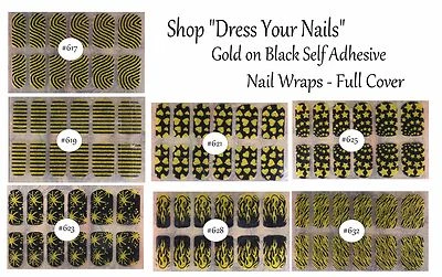 DRESS YOUR NAILS FOIL WRAPS Nail Foil Wraps Full Cover Thin DIY Stickers Gold Hearts, Stars, Animal Print +