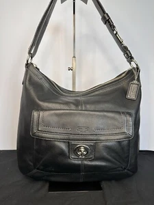 VINTAGE COACH BLACK LEATHER PENELOPE HOBO PURSE IMMACULATE CONDITION INSIDE &OUT - Picture 1 of 13
