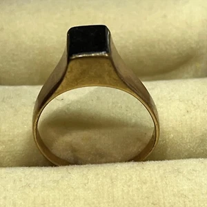 Vintage Mens 9ct Gold Black Onyx Ring With Broken Band 4 Gram - Foto 1 di 4