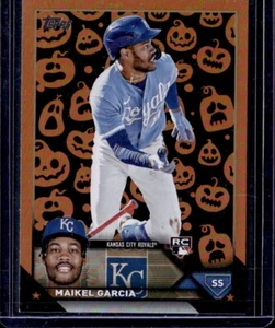 2023 Topps Update Series Jack-O'-Lantern Foil #US144 - Maikel Garcia Rookie - Picture 1 of 2