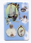 Rare Holy Prayer Card From Fatima Portugal Pope John Paul II and Pope Ratzinger