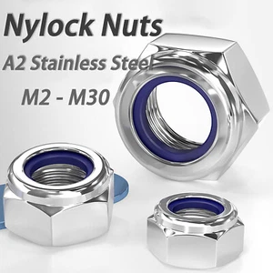 Nyloc Nuts Nylon Insert Stainless Steel M2 M3 M4 M5 M6 M8 M10 M12 M14 M16 M30 - Foto 1 di 25