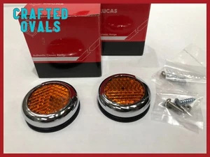 Genuine Lucas RER25 AMBER Reflectors & Fitting for Classic Car & Motorcycle BSA - Picture 1 of 4