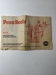 Penn Reel Bedienungsanleitung für Modell 89B 32 Seiten + Teileliste für die meisten Modelle - Bild 1 von 8