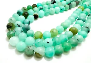 Green Agate Smooth Polished Round 10mm Gemstone Jewelry Making Beads - RN197M - Picture 1 of 3