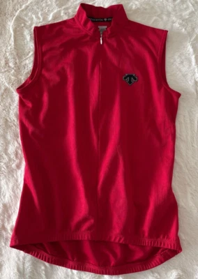 Camiseta deportiva de ciclismo Descente para mujer roja camisa de carreras de bicicletas 3/4 cremallera talla M Foto 1 de 4