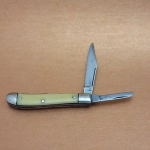 Vintage Hammer Brand USA Pocket Knife 1945 - 1955 Bone 2 Blade Easy Open - Picture 1 of 12