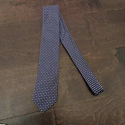 "Corbata de seda morada Hugo Boss con estampado de diamantes lavanda y rosa 62""" Foto 1 de 4