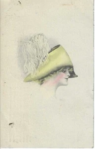 "Sombrero Amarillo" 1913 postales antiguas vintage humor - Imagen 1 de 2