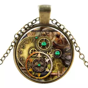 Antik Zahnräder Gothic Steampunk Halskette Anhänger Victorian Vintage Schmuck UK - Bild 1 von 3