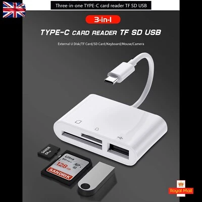 iPhone 9-in-1 Card Reader Type C To SD TF Memory Card Reader USB - OTG Converter - Image 1 of 4