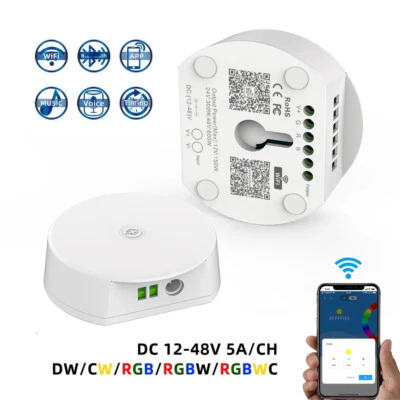 WiFi +Bluetooth-compatible Led Controller Smartphone Control RGBW RGB LED Strip - Image 1 of 4