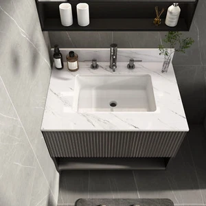 31 Inch Marble Vanity Top, White Vanity Top with Pre-drilled Faucet Holes, Bathr - Picture 1 of 12