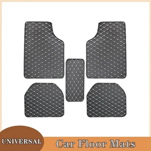 Car Floor Mats 5Pcs Universal Quality PU Leather Waterproof Auto Foot Pad - Picture 1 of 14