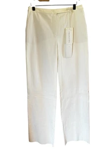 Valentino Neu mit Etikett Vintage Twill Denim italienische weiße Baumwolle gerades Bein Hose Gr. 10 - Bild 1 von 15