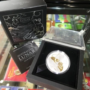 Perth Mint 2020 P Mintmark Year of the Mouse $1 Pure Silver Gilded Coin - Picture 1 of 1
