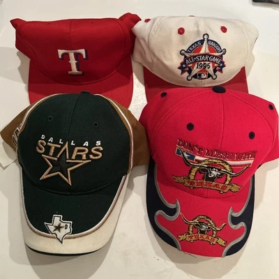 LOTE DE 4 GORRAS TEXAS | STARS | RANGERS | ALL-STAR GAME | DON'T MESS W TEXAS Foto 1 de 4