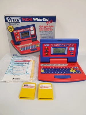 VTECH Talking Whiz Kid Plus  Learning Computer Tested 1993 With Box + 2 Games!  - Image 1 of 4