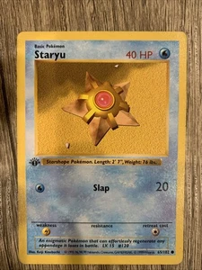 Pokémon TCG Set Base 1° Edizione Timbro Grigio Senza Ombre Staryu 65/102 NM - Foto 1 di 2