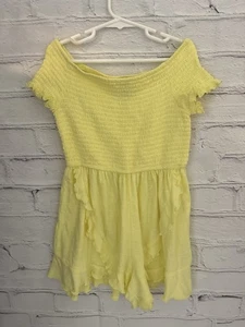 Art Class Girls Smocked Short Sleeve Romper One-Piece Yellow Size S (6/6x) - Picture 1 of 11