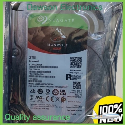 Seagate Original ST2000VN004 IronWolf 2TB 5900RPM 3.5" NAS HDD Hard Disk Drive - Image 1 of 2