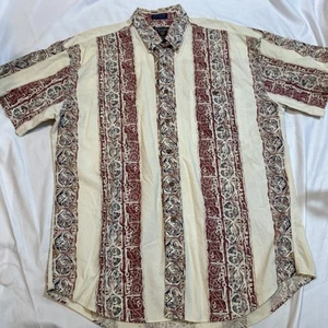 Vintage Polo Ralph Lauren Chaps Hawaiian Shirt Mens Large Tiki Multicolor - Picture 1 of 7