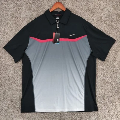 Camisa polo con estampado de diseñador Nike Tiger Woods TW para hombre XL 542071-010 extremadamente rara Foto 1 de 4