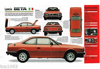 HOJA DE ESPECIFICACIONES LANCIA BETA 1983/1984/FOLLETO/CATÁLOGO/VOLANTE Foto 1 de 4
